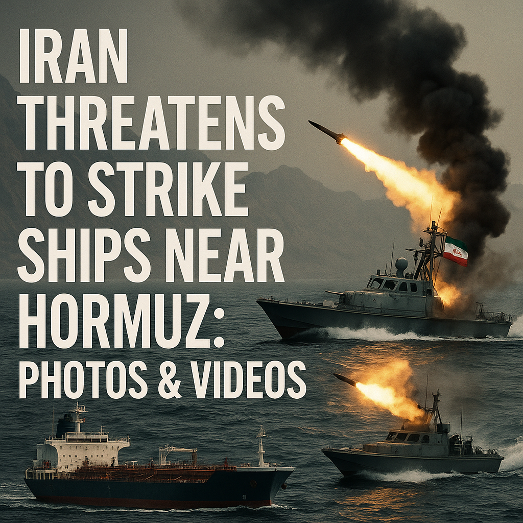 Illustration of Iran Threatens to Strike Ships Near Hormuz: Photos & Videos