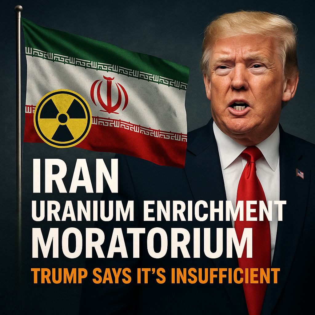 Illustration of Iran Uranium Enrichment Moratorium: Trump Says It's Insufficient