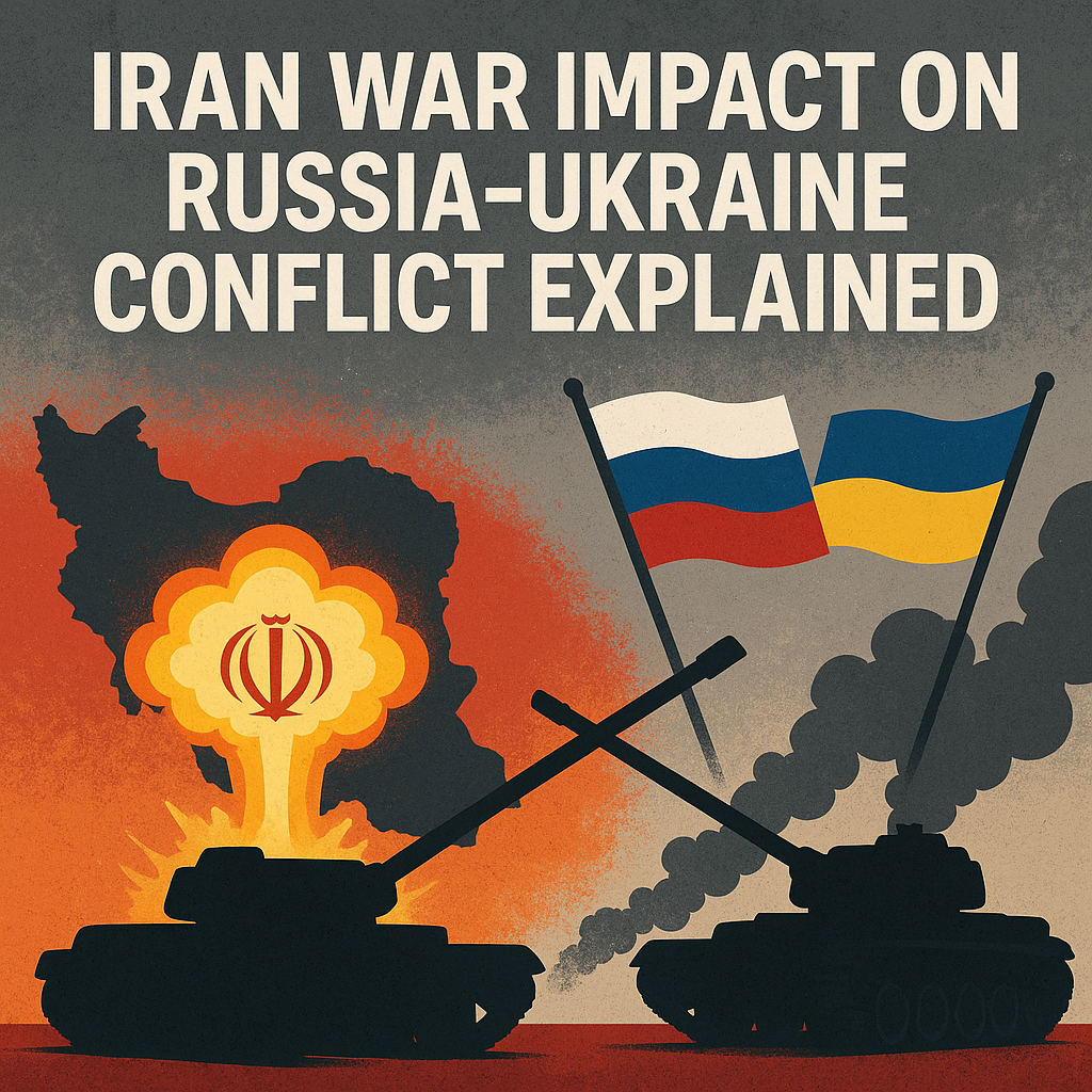 Illustration of Iran War Impact on Russia-Ukraine Conflict Explained