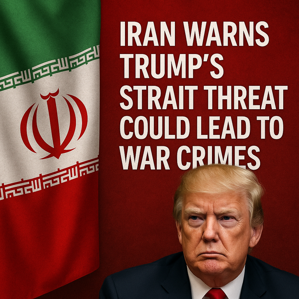 Illustration of Iran Warns Trump's Strait Threat Could Lead to War Crimes