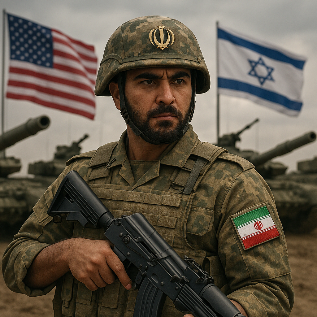 Illustration of Iran’s Army Ready to Repel US-Israeli Attacks