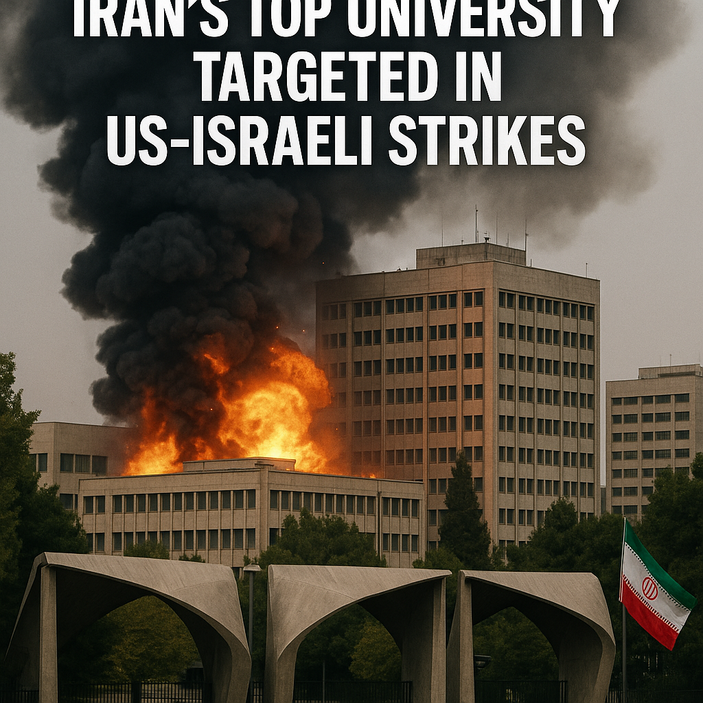 Illustration of Iran’s Top University Targeted in US-Israeli Strikes