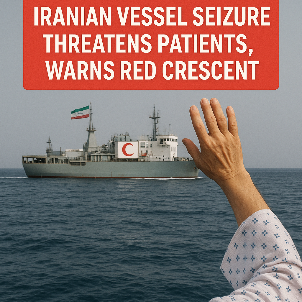 Illustration of Iranian Vessel Seizure Threatens Patients, Warns Red Crescent