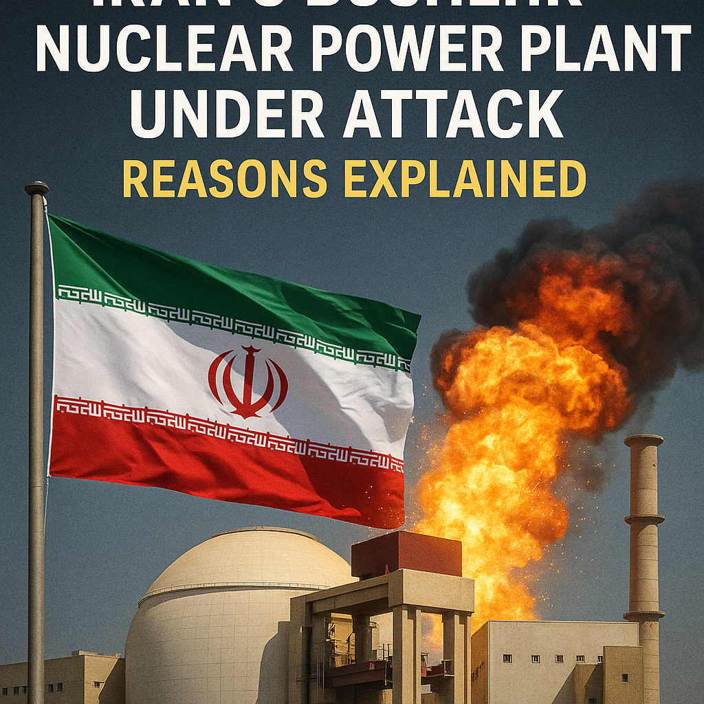 Illustration of Iran's Bushehr Nuclear Power Plant Under Attack: Reasons Explained