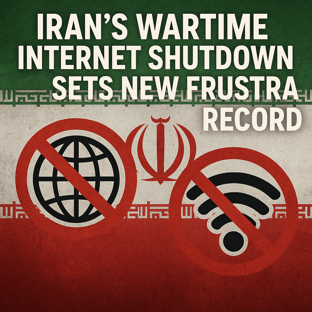 Illustration of Iran's Wartime Internet Shutdown Sets New Frustration Record