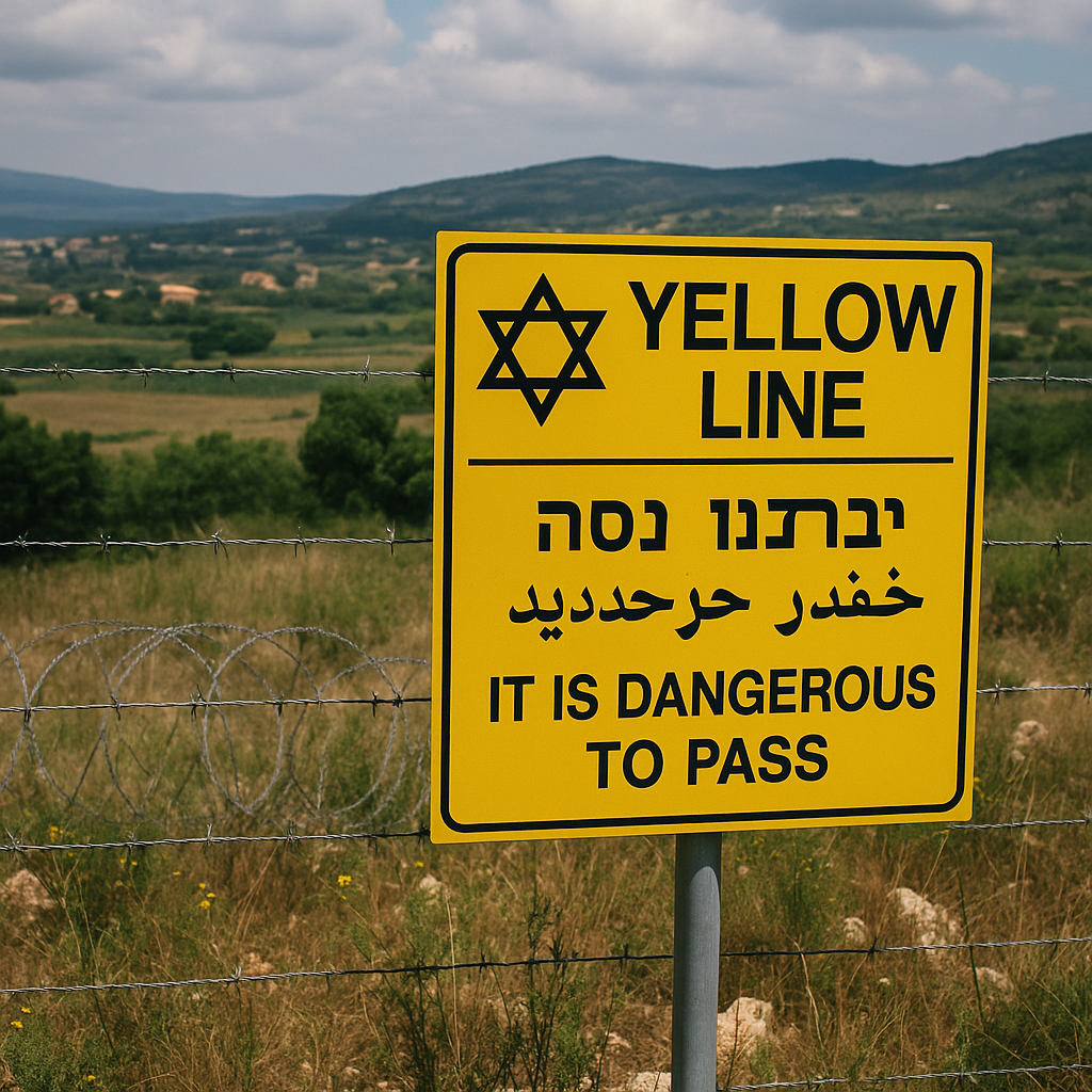 Illustration of Israel Establishes 'Yellow Line' in Lebanon Like Gaza
