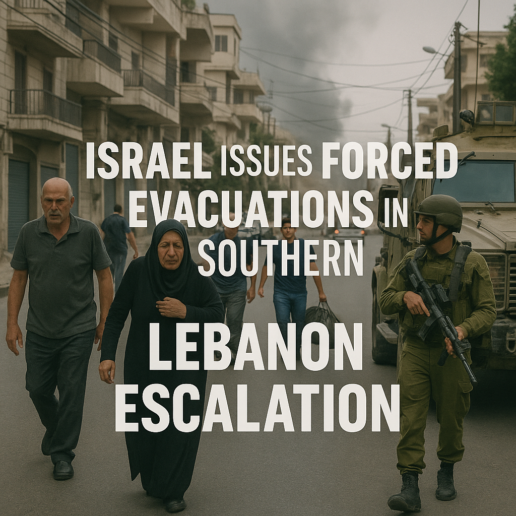 Illustration of Israel Issues Forced Evacuations in Southern Lebanon Escalation