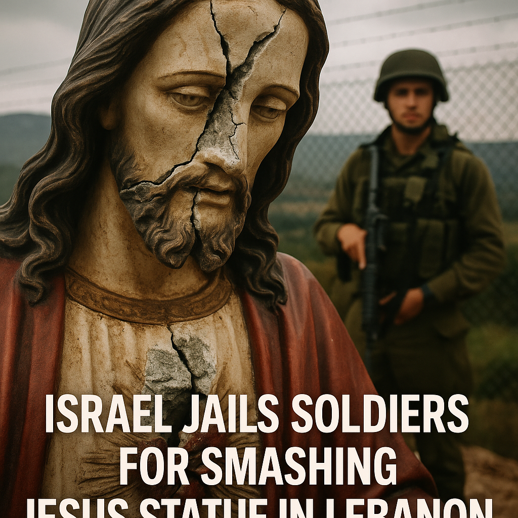 Illustration of Israel Jails Soldiers for Smashing Jesus Statue in Lebanon