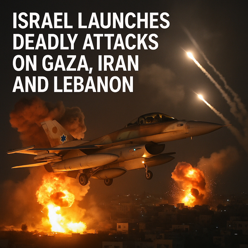 Illustration of Israel Launches Deadly Attacks on Gaza, Iran, and Lebanon