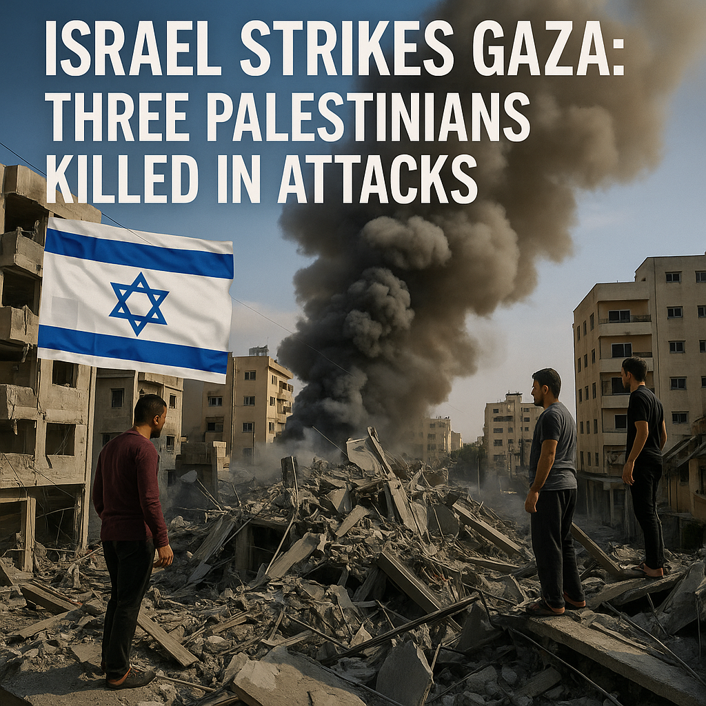 Illustration of Israel Strikes Gaza: Three Palestinians Killed in Attacks