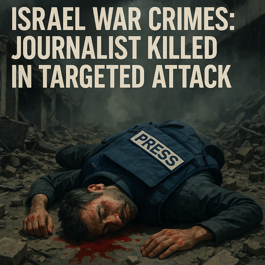Illustration of Israel War Crimes: Journalist Killed in Targeted Attack