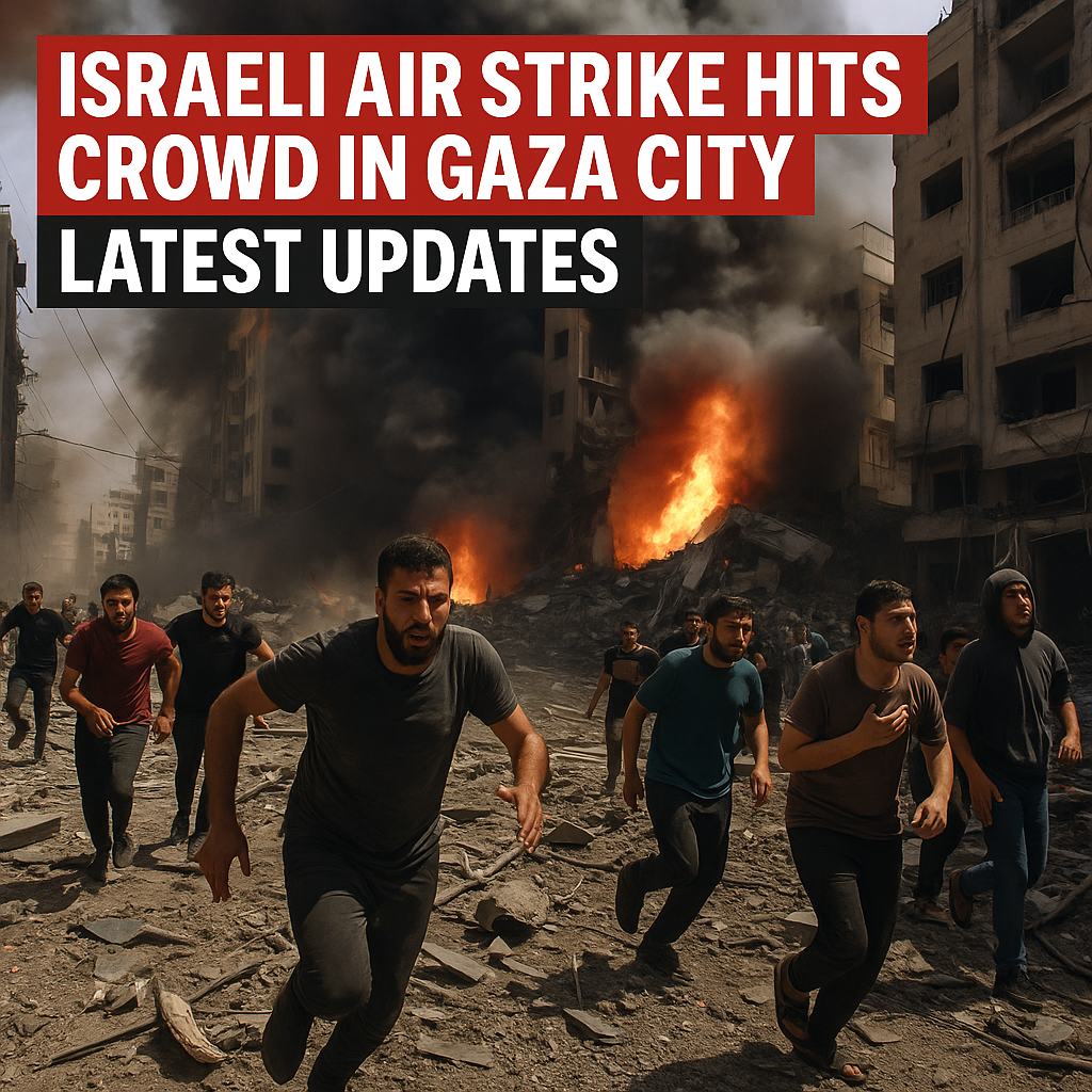 Illustration of Israeli Air Strike Hits Crowd in Gaza City: Latest Updates