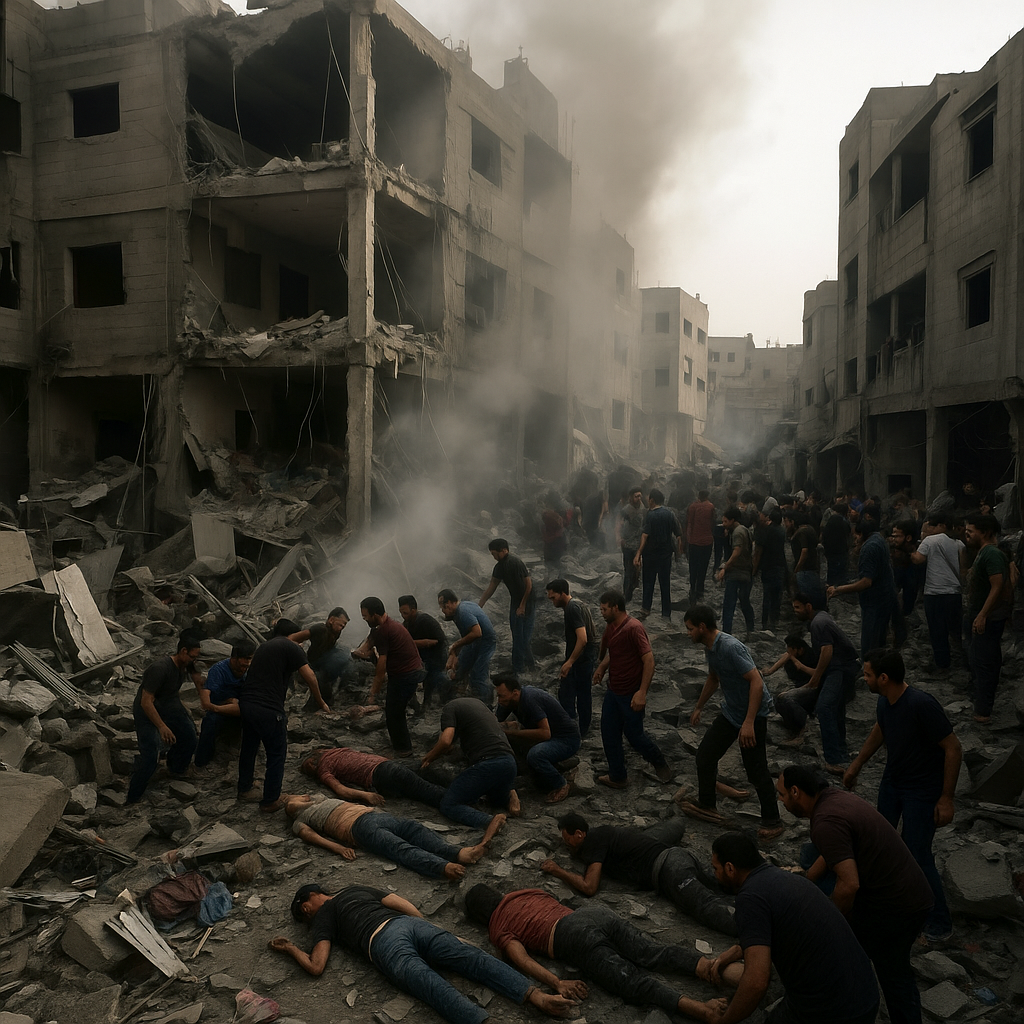Illustration of Israeli Attack Targets Gaza Refugee Camp, Several Dead