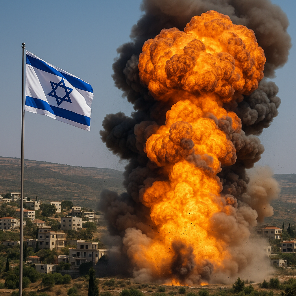 Illustration of Israeli Operation Triggers Massive Explosion in Southern Lebanon