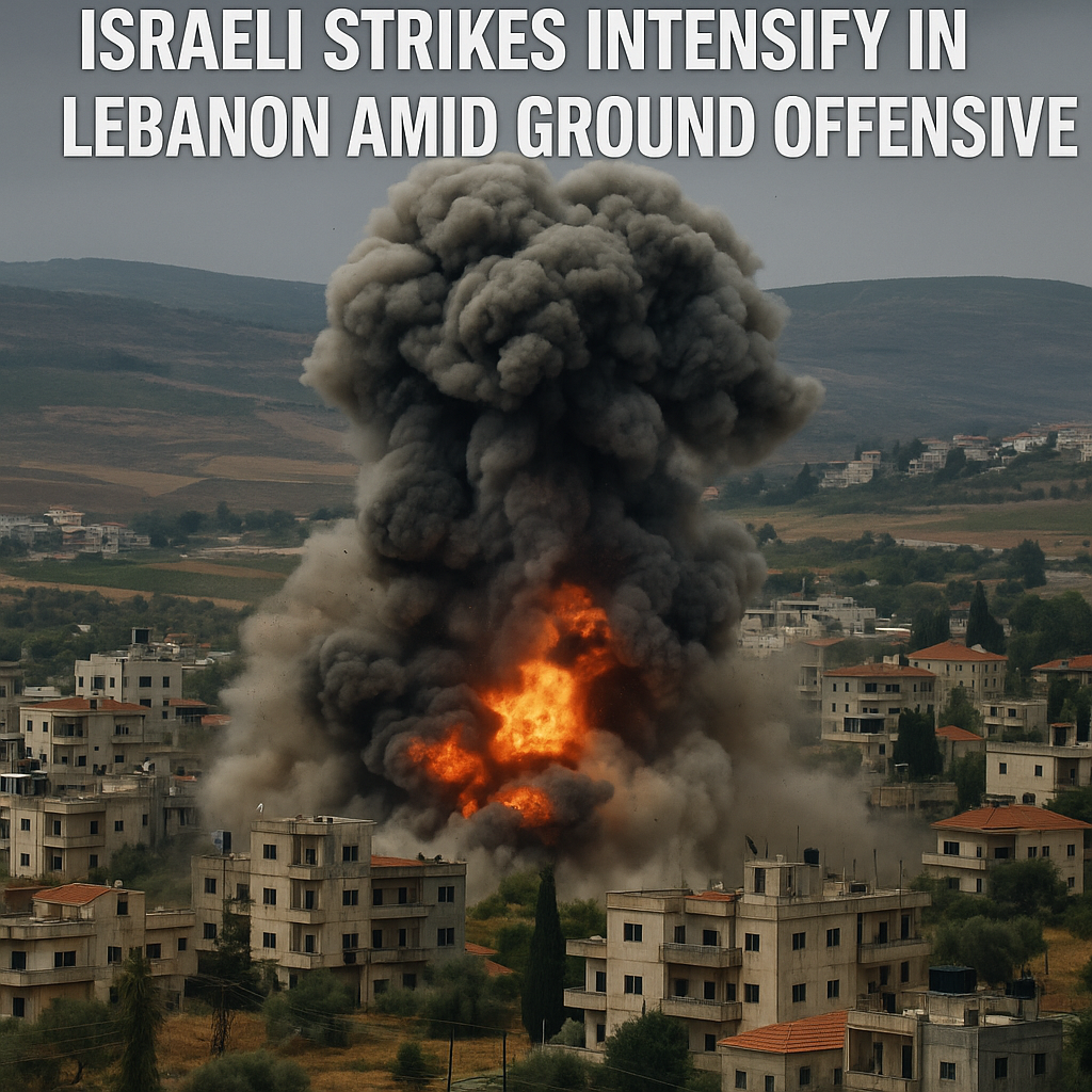 Illustration of Israeli Strikes Intensify in Lebanon Amid Ground Offensive