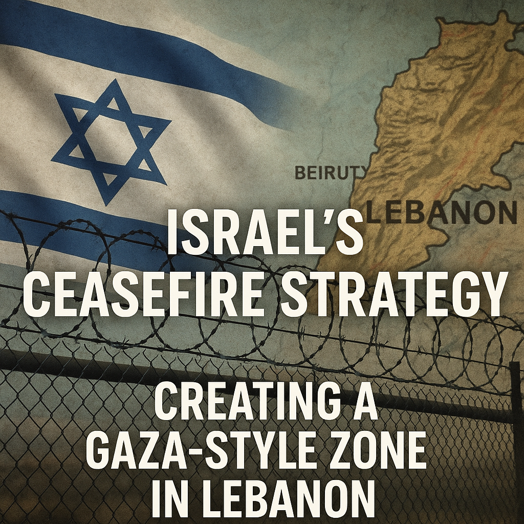 Illustration of Israel's Ceasefire Strategy: Creating a Gaza-Style Zone in Lebanon