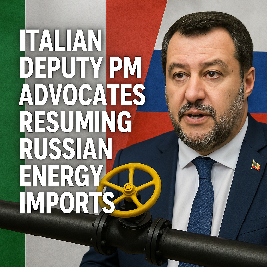 Illustration of Italian Deputy PM Advocates Resuming Russian Energy Imports