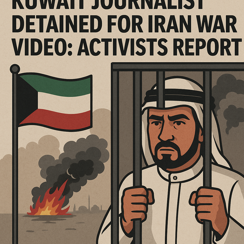 Illustration of Kuwait Journalist Detained for Iran War Video: Activists Report