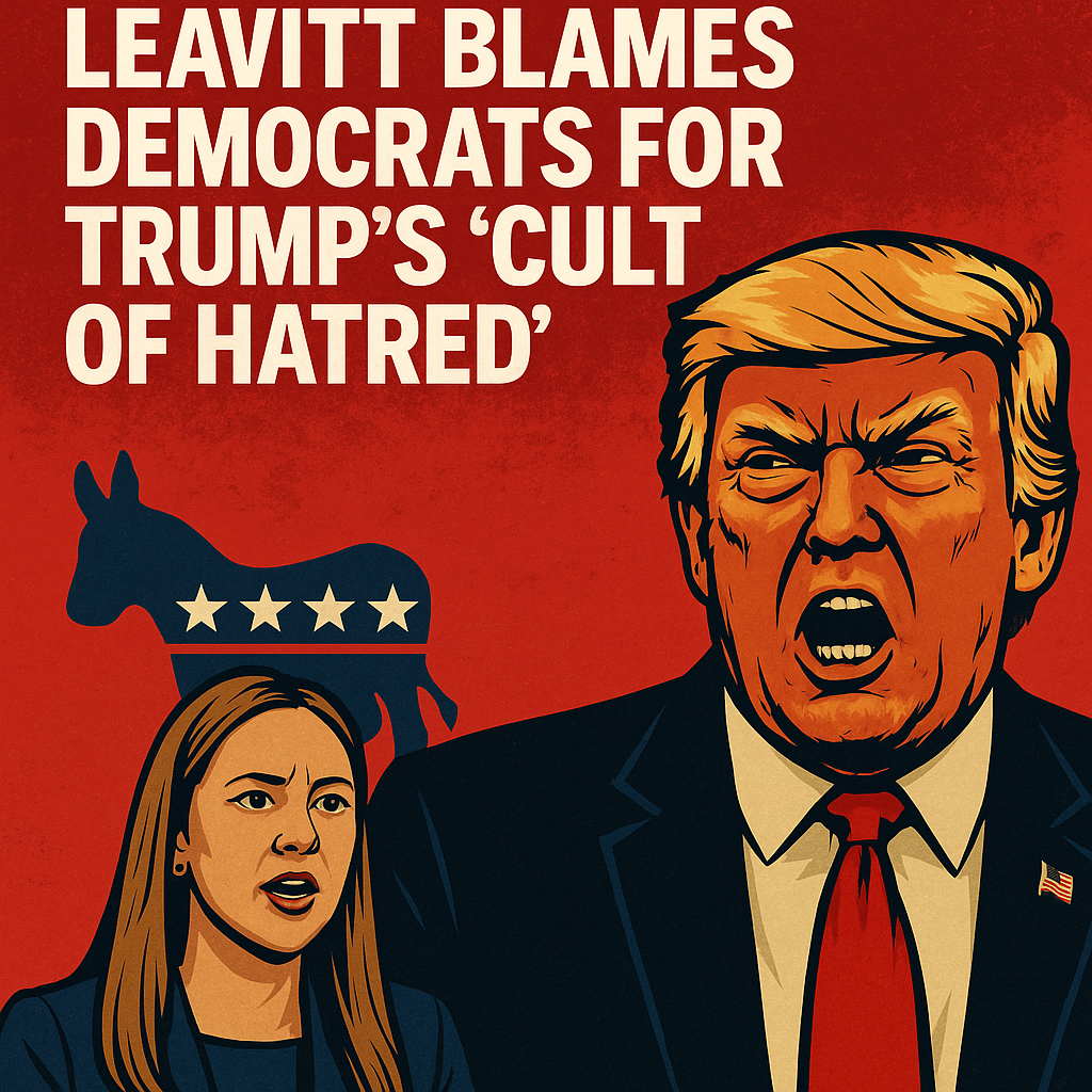 Illustration of Leavitt Blames Democrats for Trump's 'Cult of Hatred'