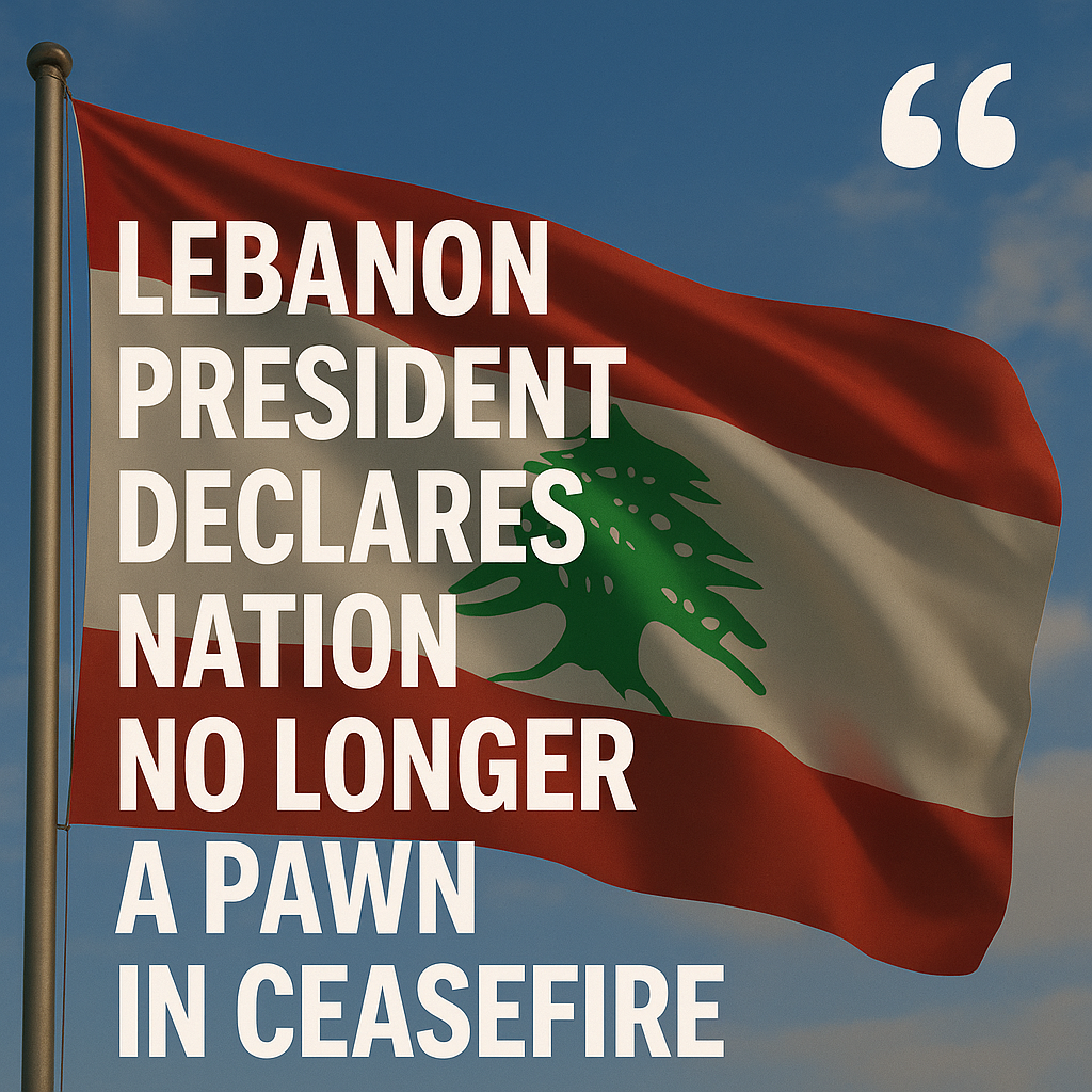 Illustration of Lebanon President Declares Nation No Longer a Pawn in Ceasefire