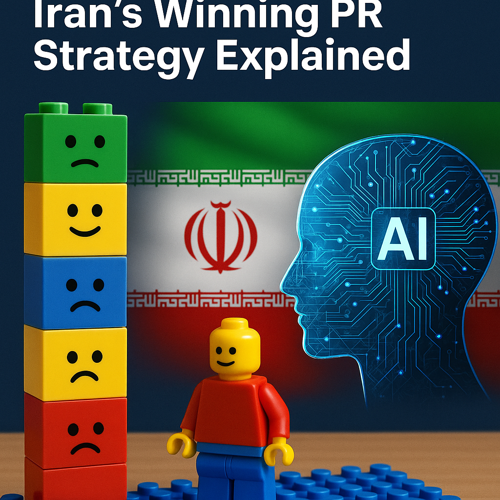 Illustration of Lego Clips and AI: Iran's Winning PR Strategy Explained