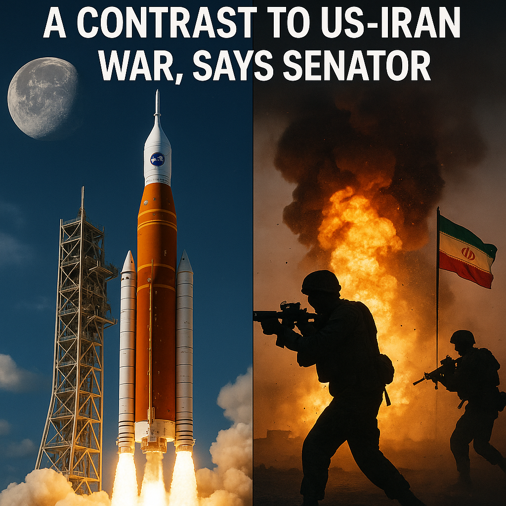 Illustration of NASA Moon Mission: A Contrast to US Iran War, Says Senator