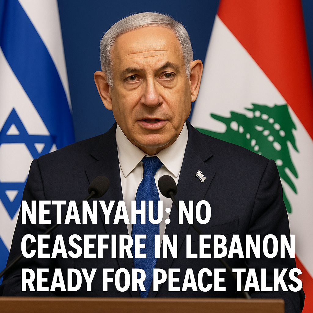 Illustration of Netanyahu: No Ceasefire in Lebanon, Ready for Peace Talks