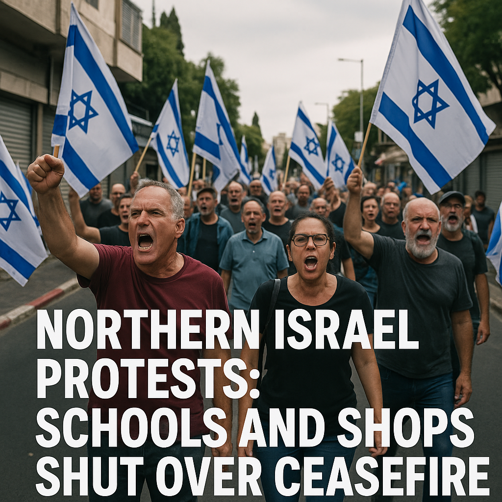 Illustration of Northern Israel Protests: Schools and Shops Shut Over Ceasefire