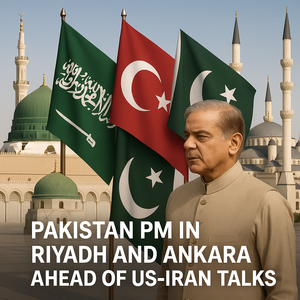 Illustration of Pakistan PM in Riyadh and Ankara Ahead of US-Iran Talks