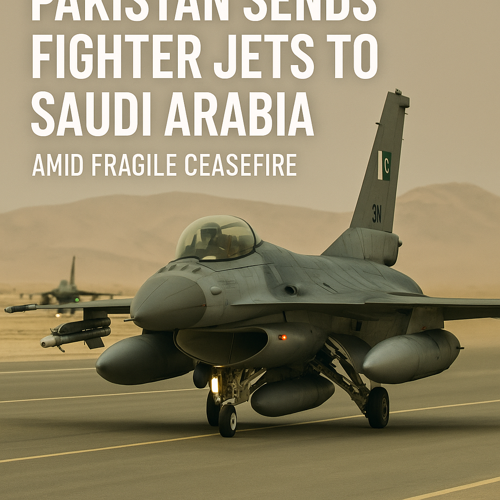 Illustration of Pakistan Sends Fighter Jets to Saudi Arabia Amid Fragile Ceasefire