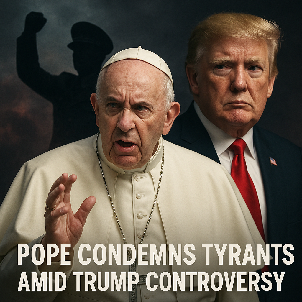 Illustration of Pope Condemns Tyrants Amid Trump Controversy