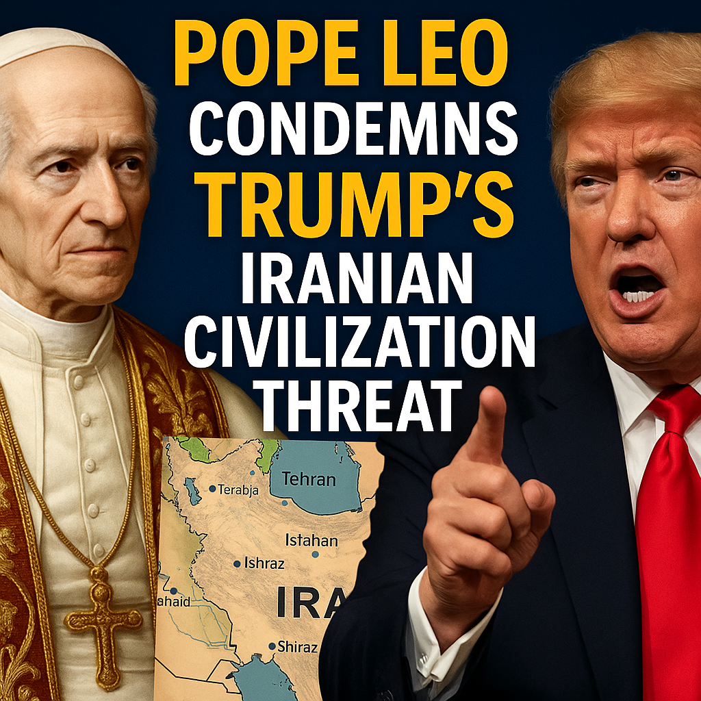 Illustration of Pope Leo Condemns Trump’s Iranian Civilization Threat