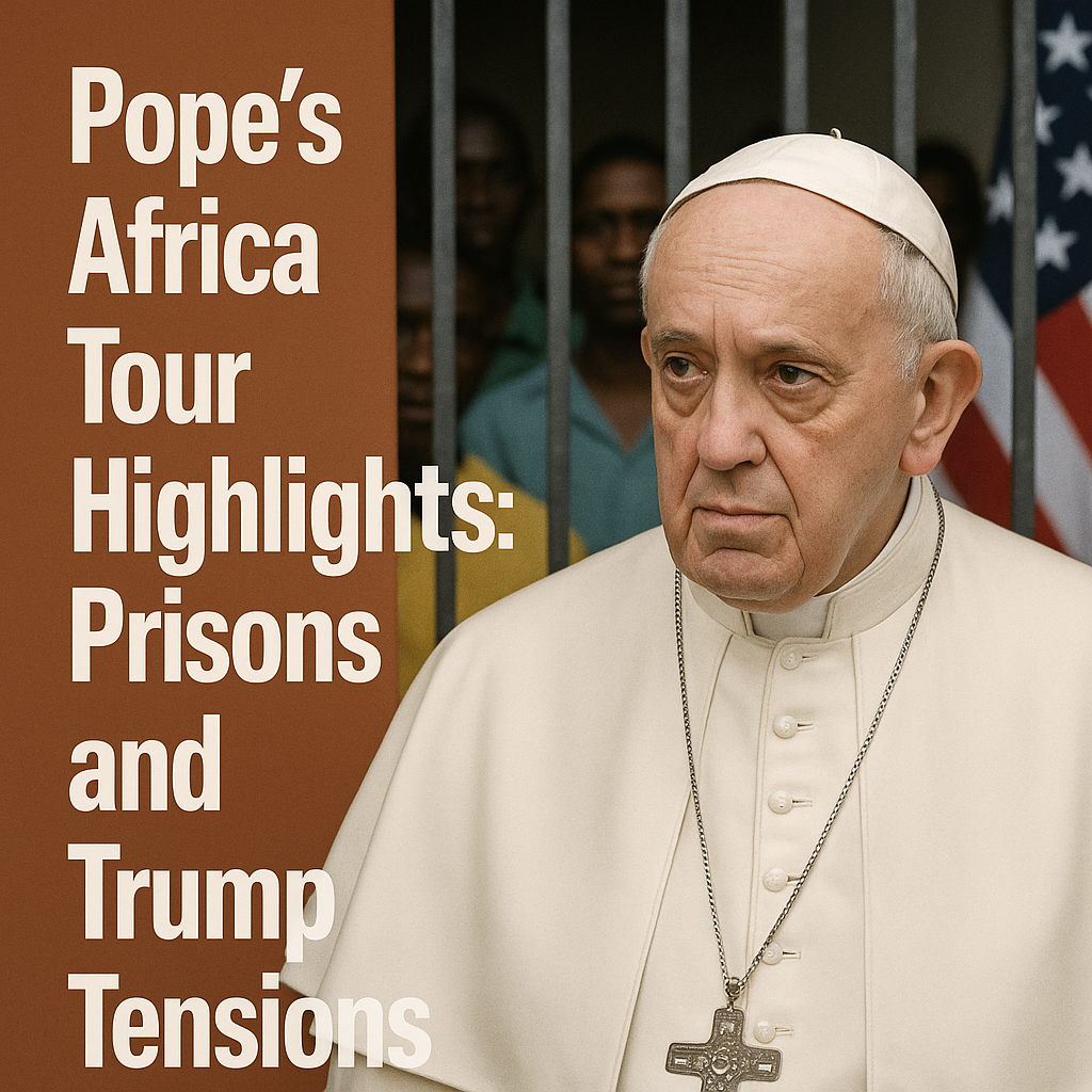 Illustration of Pope's Africa Tour Highlights: Prisons and Trump Tensions