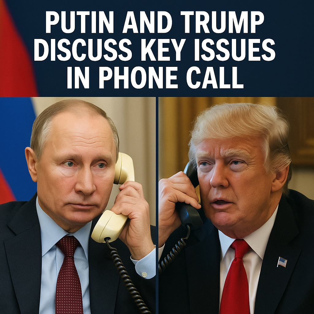 Illustration of Putin and Trump Discuss Key Issues in Phone Call
