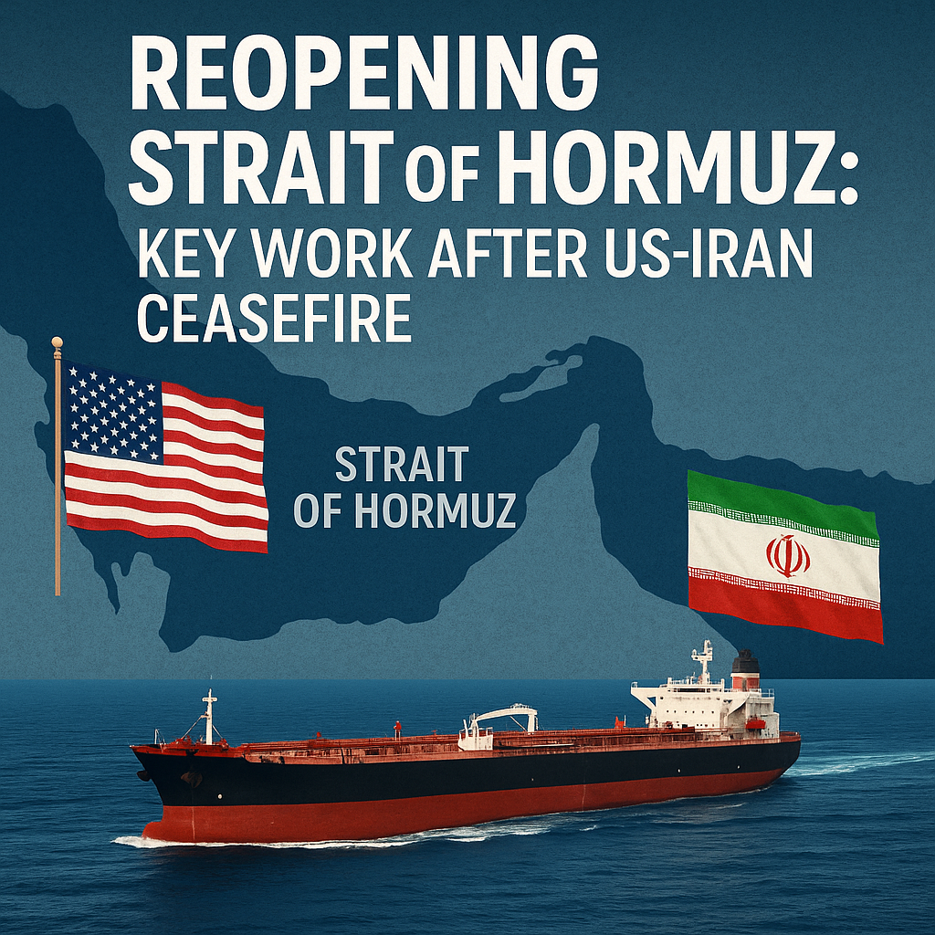 Illustration of Reopening Strait of Hormuz: Key Work After US-Iran Ceasefire