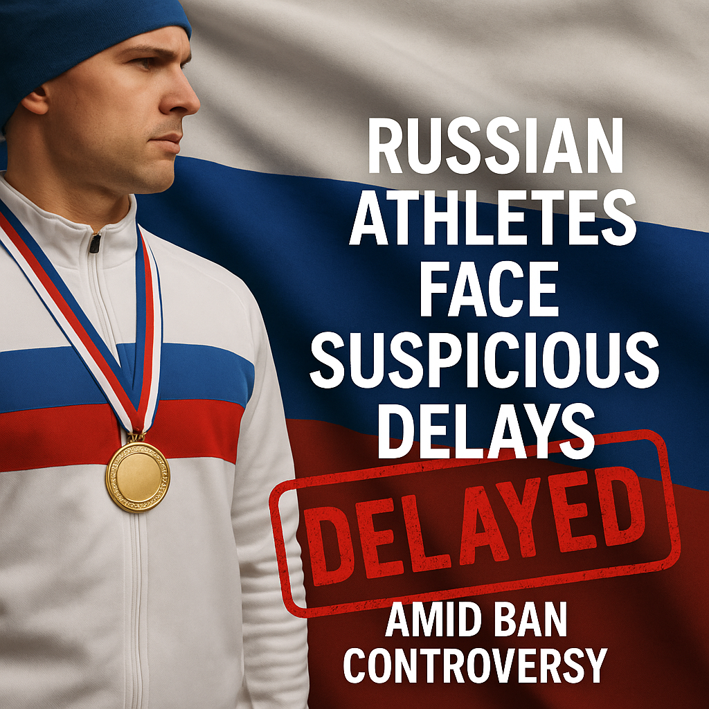 Illustration of Russian Athletes Face Suspicious Delays Amid Ban Controversy