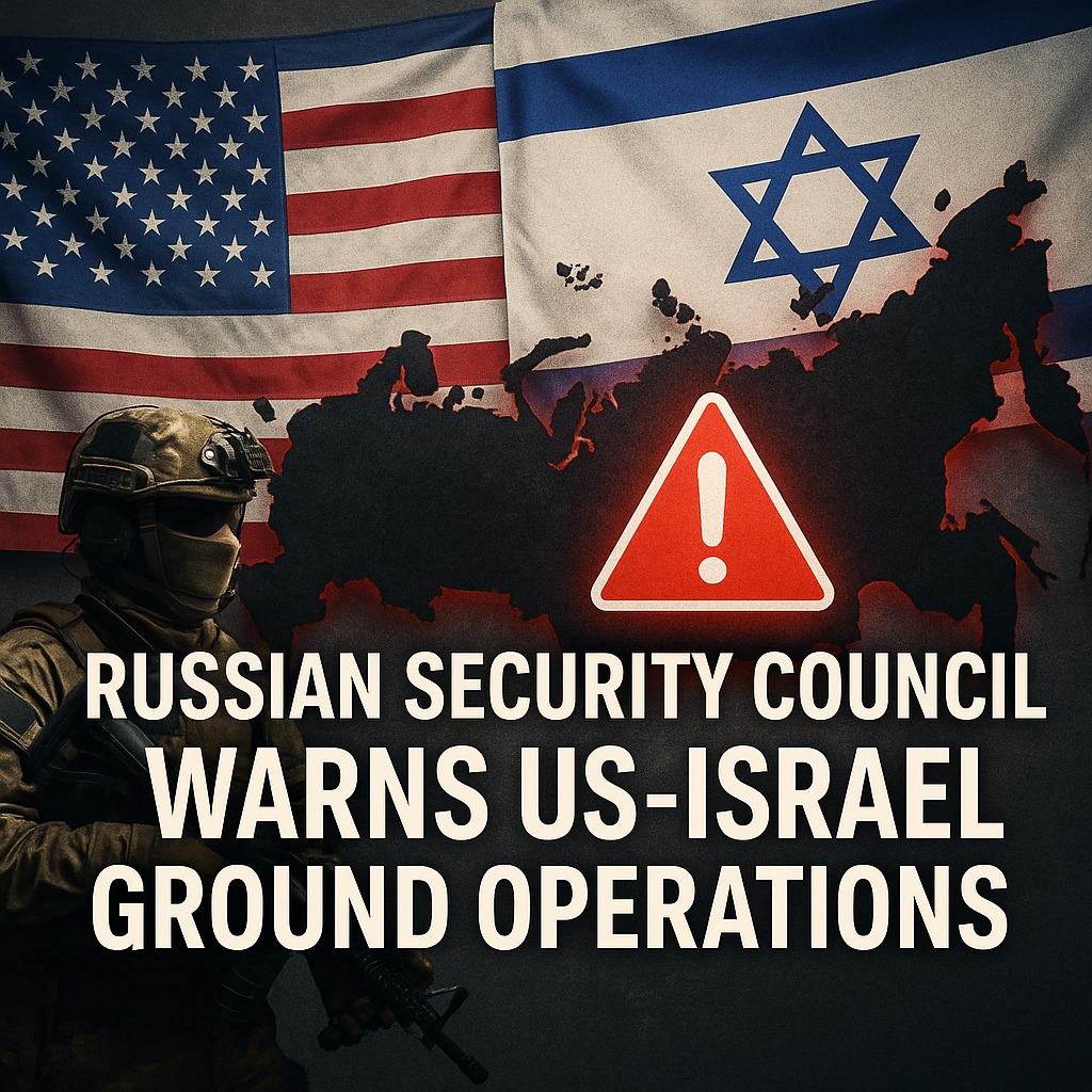 Illustration of Russian Security Council Warns US-Israel Ground Operations