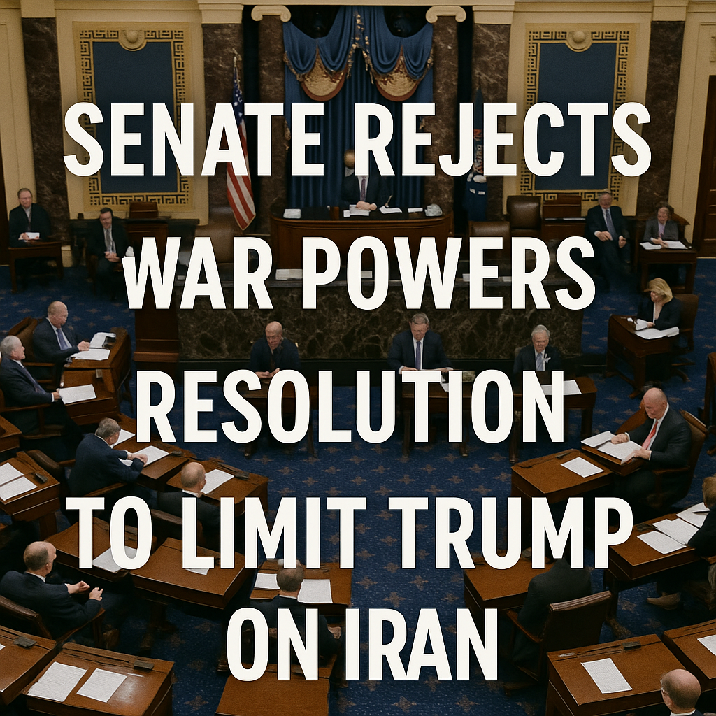 Illustration of Senate Rejects War Powers Resolution to Limit Trump on Iran