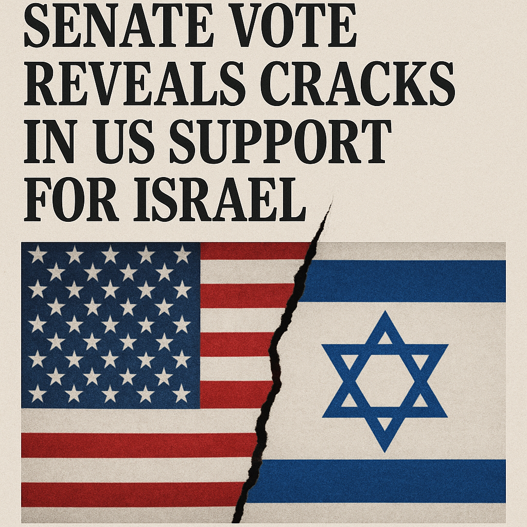 Illustration of Senate Vote Reveals Cracks in US Support for Israel