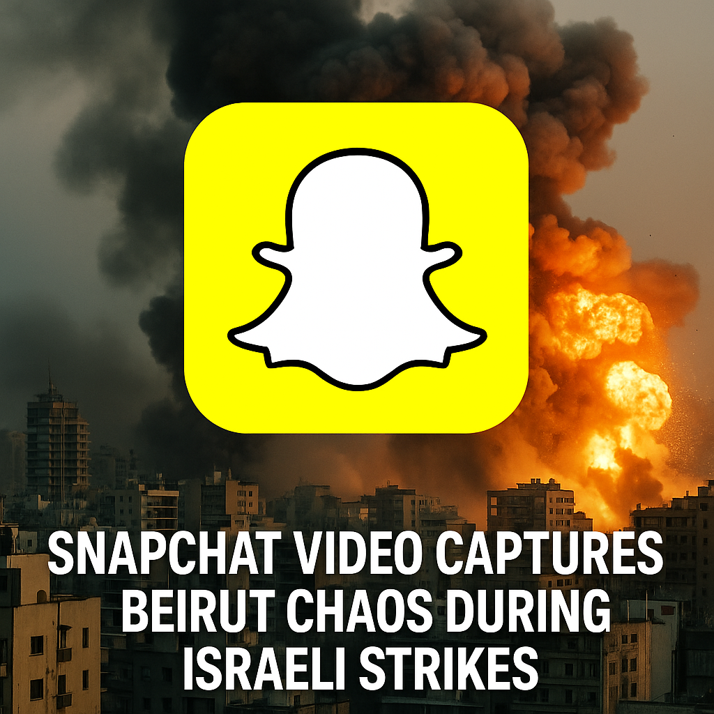 Illustration of Snapchat Video Captures Beirut Chaos During Israeli Strikes
