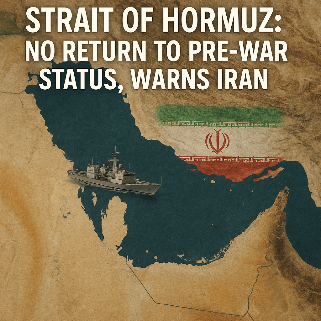 Illustration of Strait of Hormuz: No Return to Pre-War Status, Warns Iran