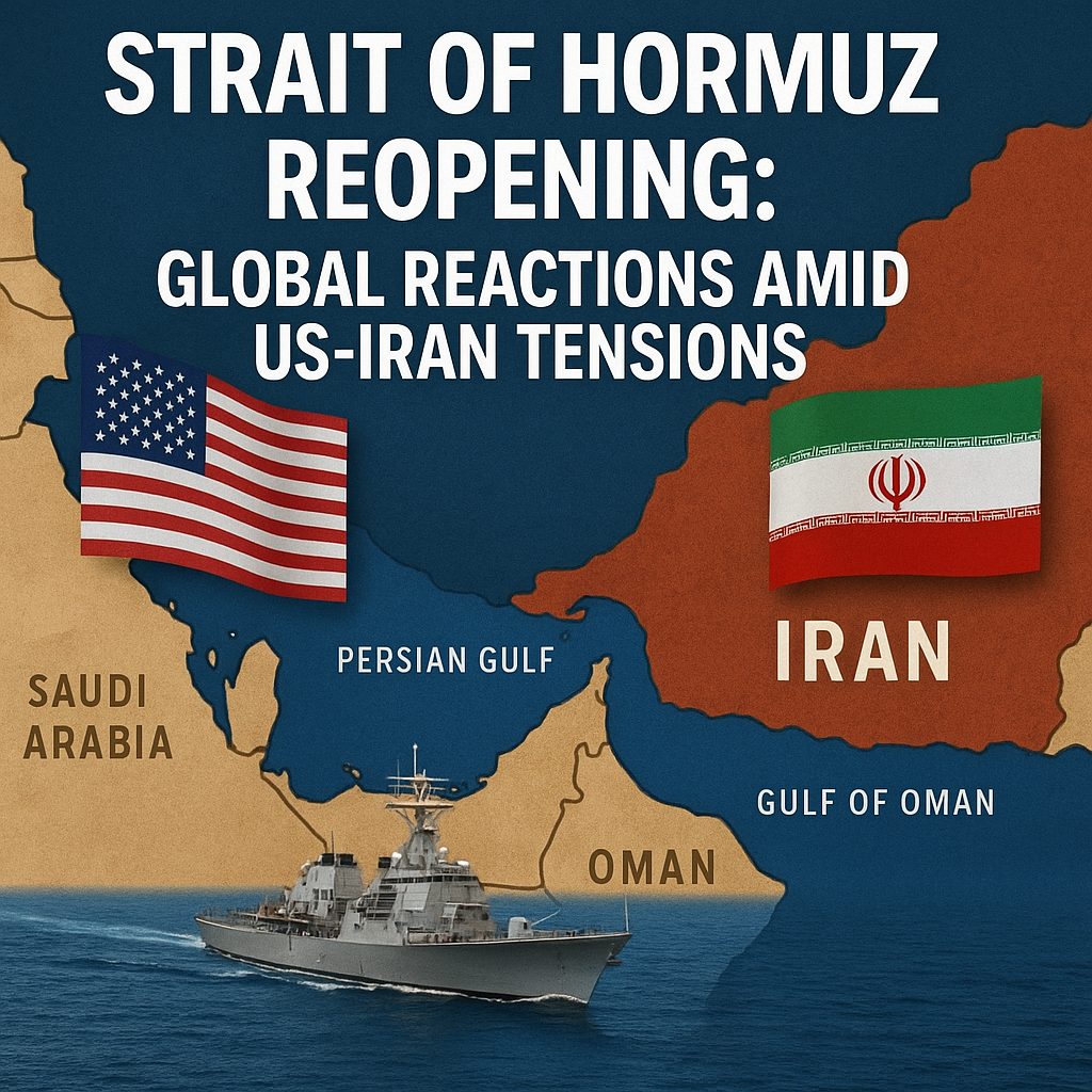 Illustration of Strait of Hormuz Reopening: Global Reactions Amid US-Iran Tensions