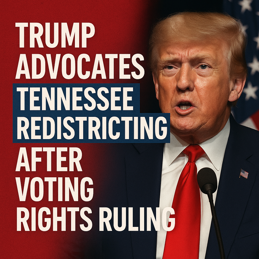 Illustration of Trump Advocates Tennessee Redistricting After Voting Rights Ruling