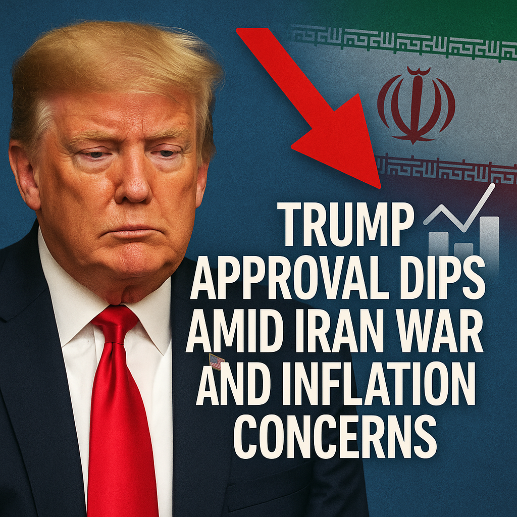 Illustration of Trump Approval Dips Amid Iran War and Inflation Concerns