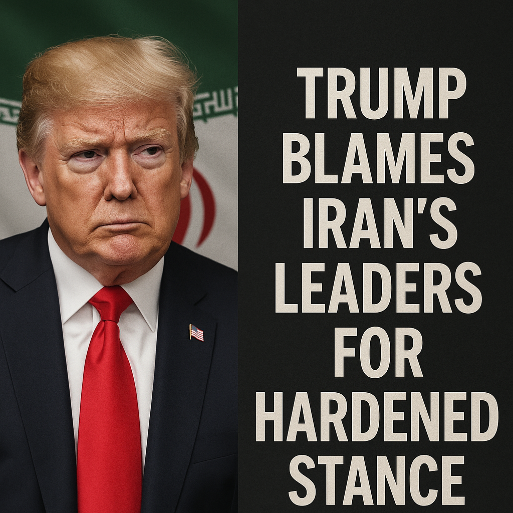 Illustration of Trump Blames Iran's Leaders for Hardened Stance