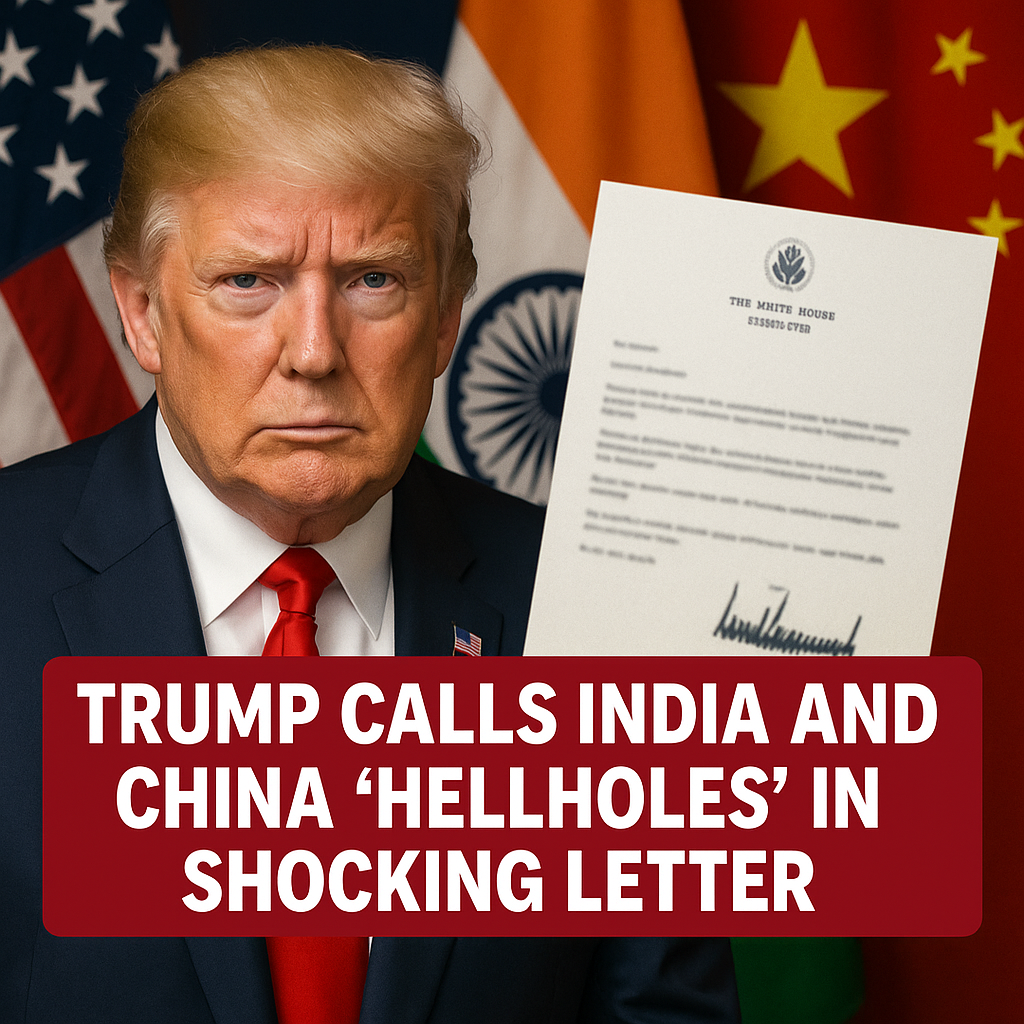 Illustration of Trump Calls India and China 'Hellholes' in Shocking Letter