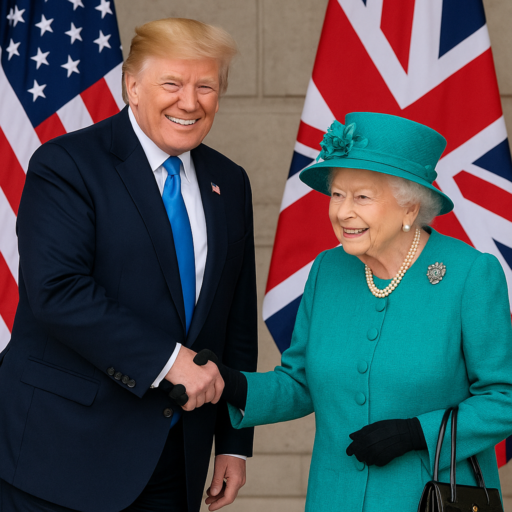 Illustration of Trump Celebrates Strong US-UK Bond with Royal Visit