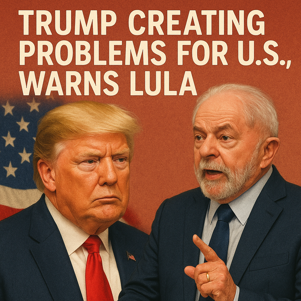 Illustration of Trump Creating Problems for US, Warns Lula