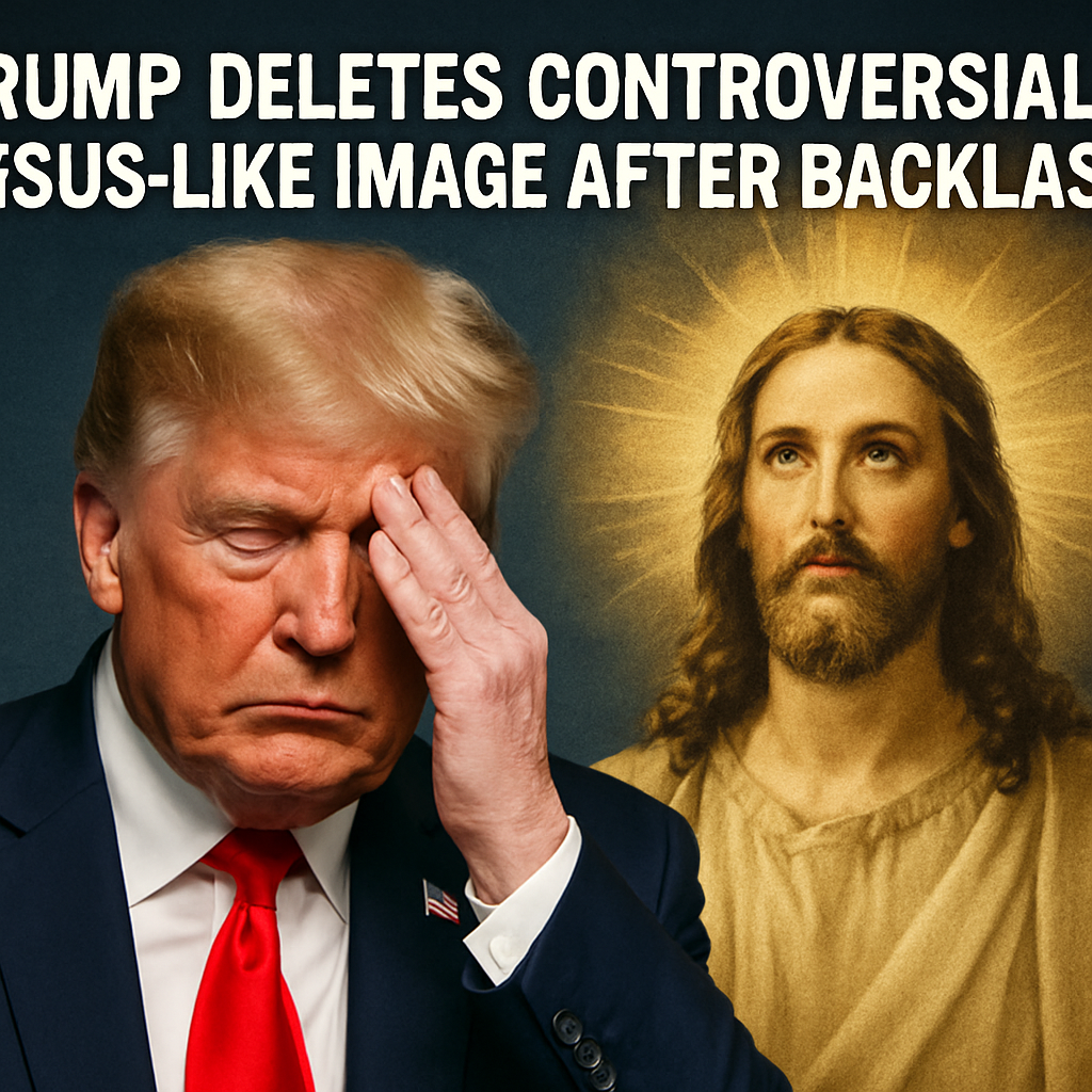 Illustration of Trump Deletes Controversial Jesus-Like Image After Backlash