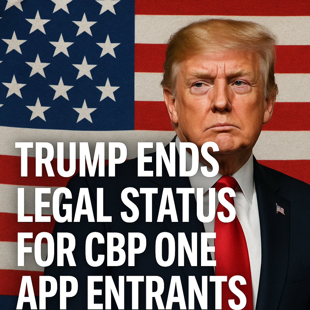 Illustration of Trump Ends Legal Status for CBP One App Entrants